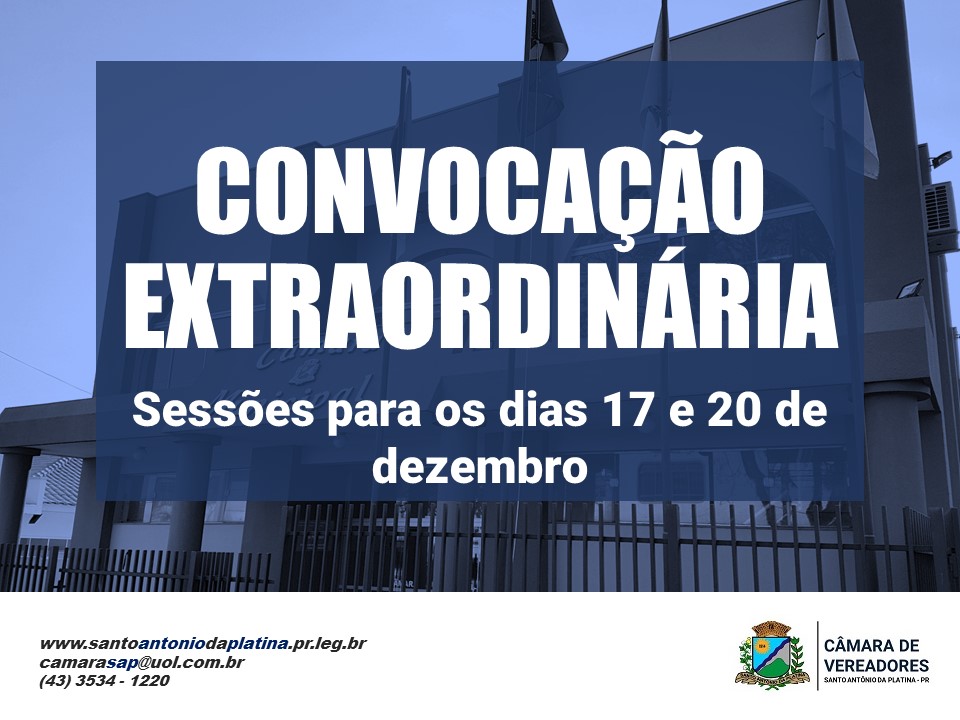 Convocação para Sessões Extraordinária