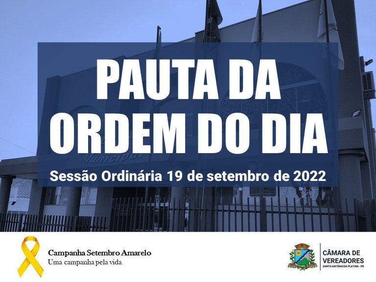 Sessão Ordinária De 19 De Setembro De 2022 — Câmara Municipal De Santo ...